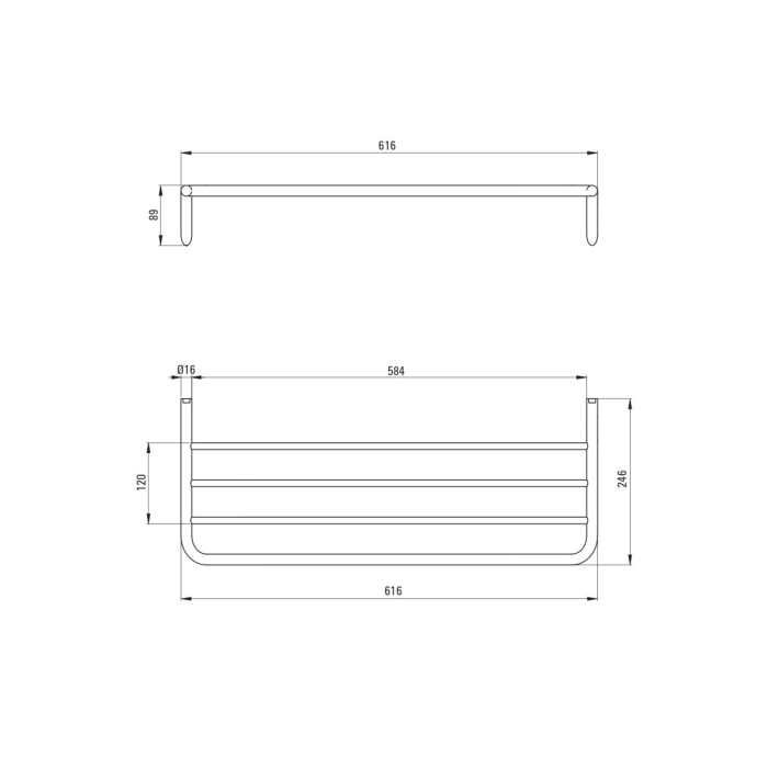 Raft canelat de baie, alb, 61.6 cm, montaj suspendat, Deante Silia [2]