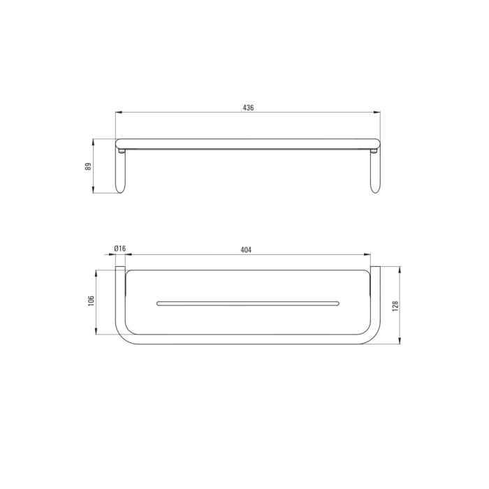 Raft canelat de baie, alb, 43.6 cm, montaj suspendat, Deante Silia [2]