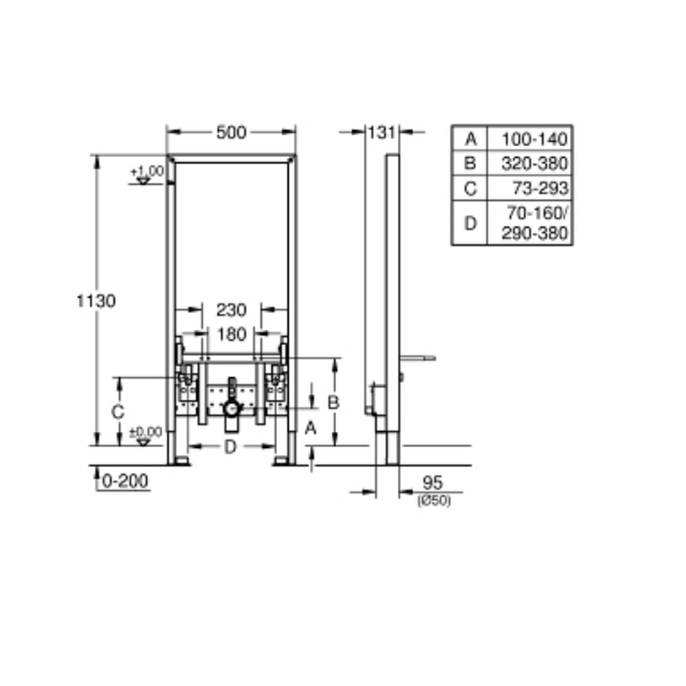 Cadru metalic pentru instalare bideu Grohe Rapid SL [2]