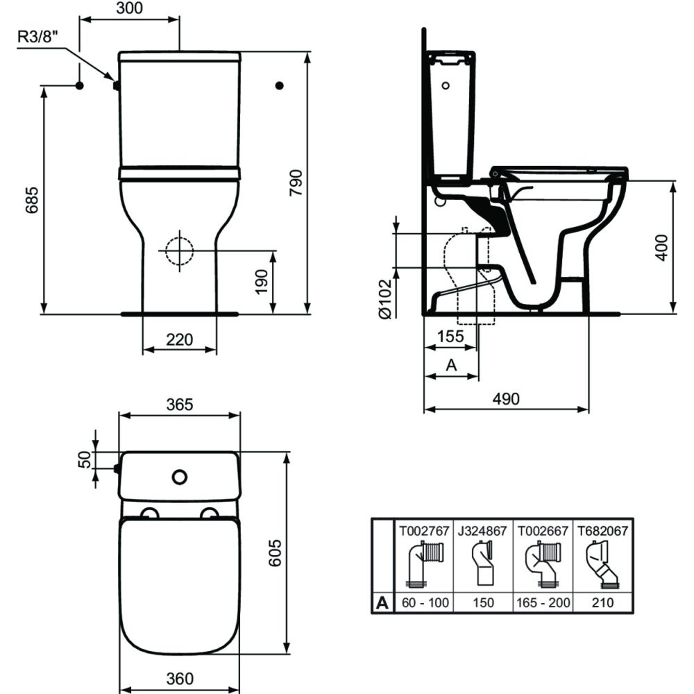 Rezervor vas wc Ideal Standard i.Life S alb lucios cu alimentare laterala [5]