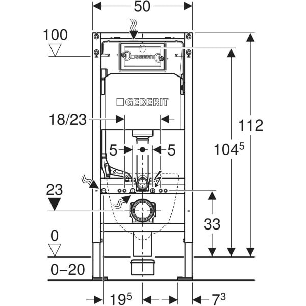 Cadru wc suspendat Duofix cu rezervor wc incastrat Geberit Delta [3]