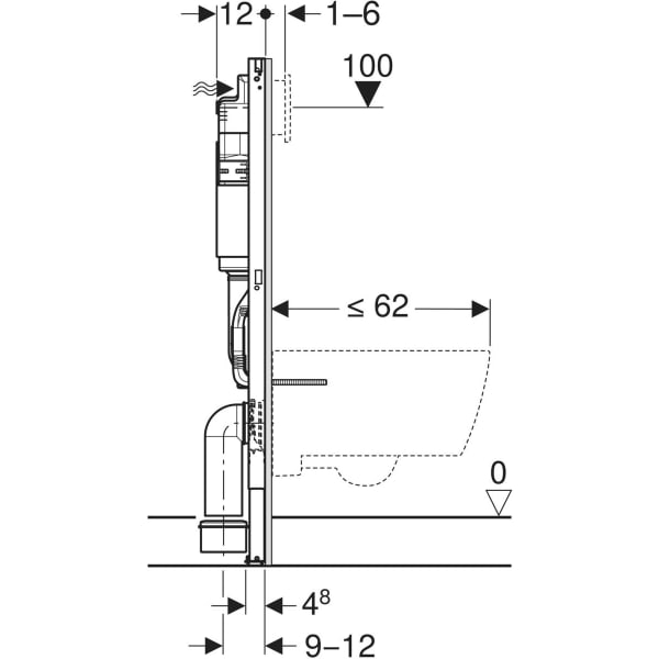 Cadru wc suspendat Duofix cu rezervor wc incastrat Geberit Delta [4]