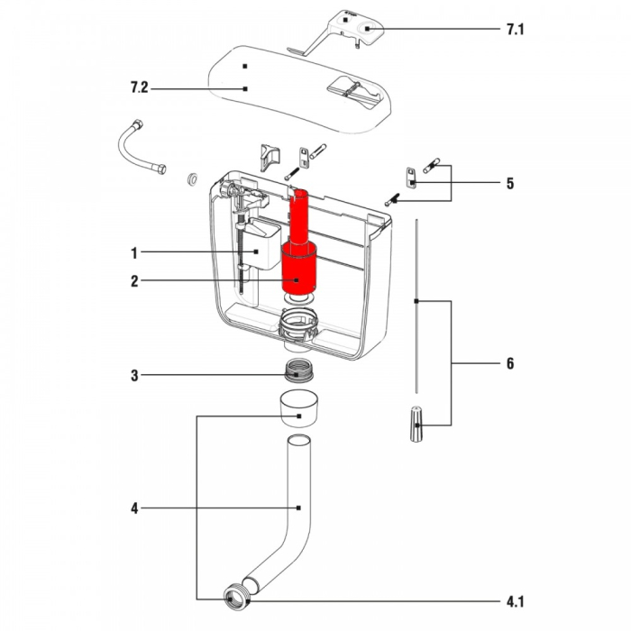 Rezervor Kaskada 011 cu valve PT, Cersanit [3]