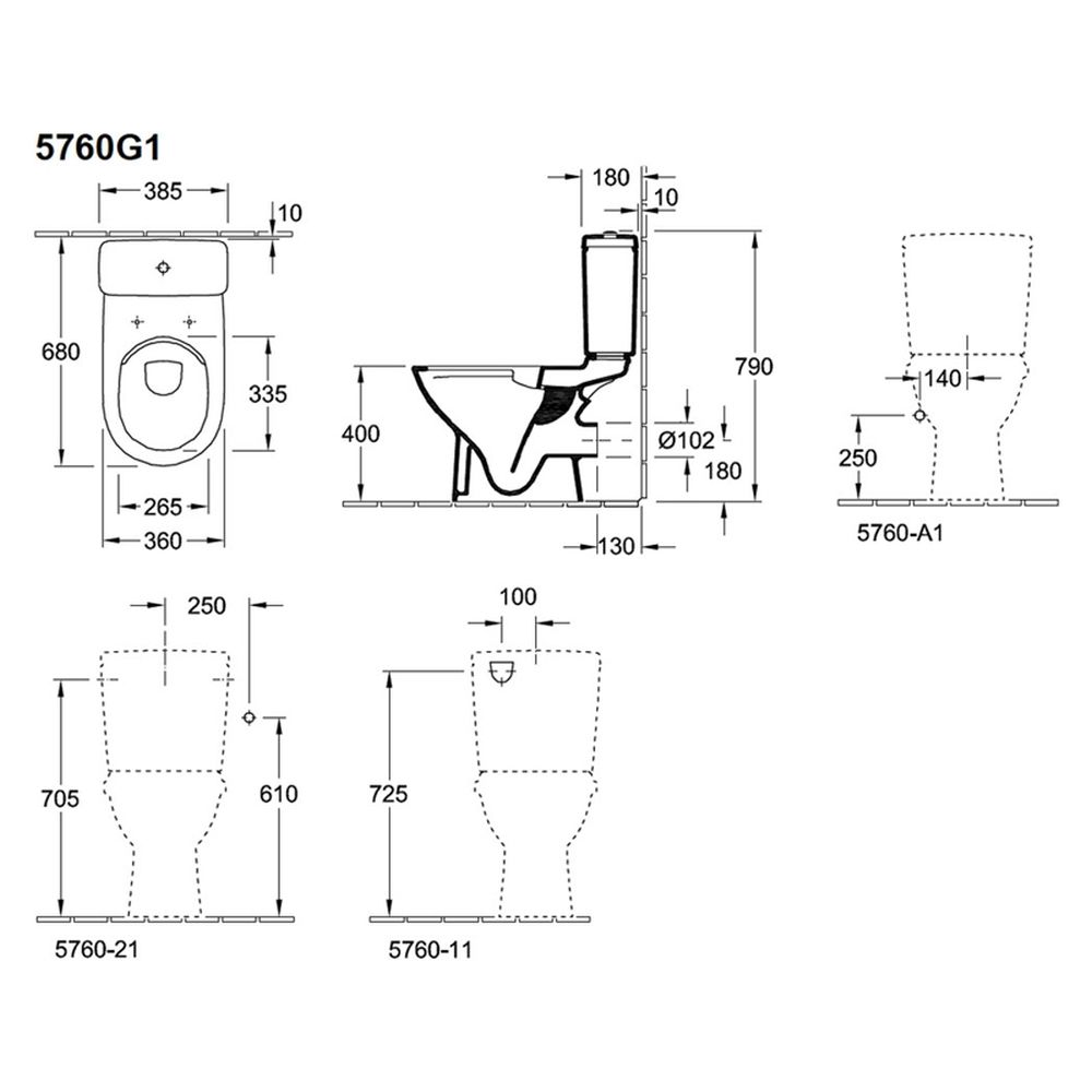 Rezervor monobloc pentru vas wc compact Villeroy & Boch, O.Novo [2]