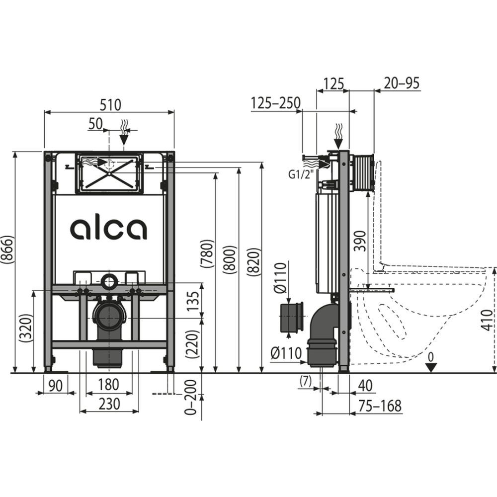 Rezervor wc incastrat Alcaplast, Sadromodul [2]