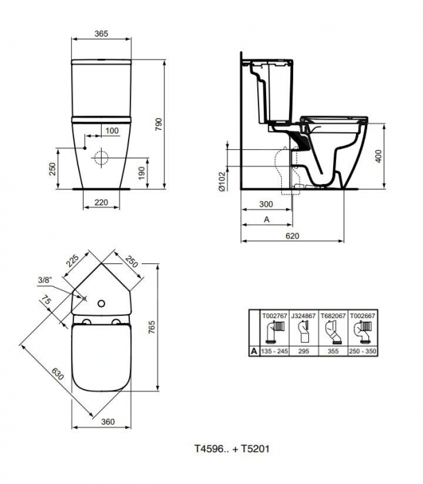 Rezervor vas wc Ideal Standard i.Life S alb lucios cu alimentare inferioara, varianta de colt [5]