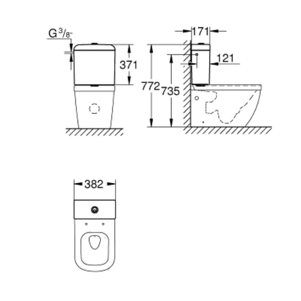 Rezervor vas wc alimentare laterala Grohe Euro Ceramic [3]