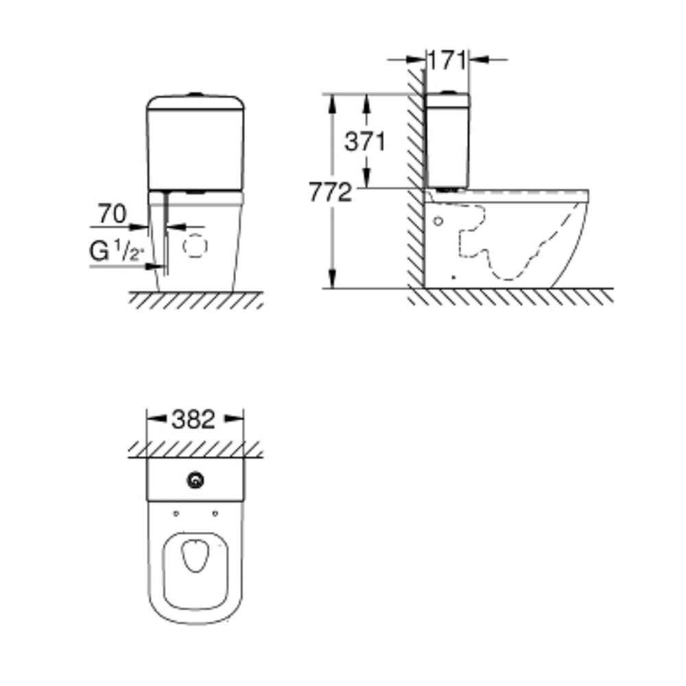 Rezervor vas wc alimentare de jos Grohe Euro Ceramic [3]