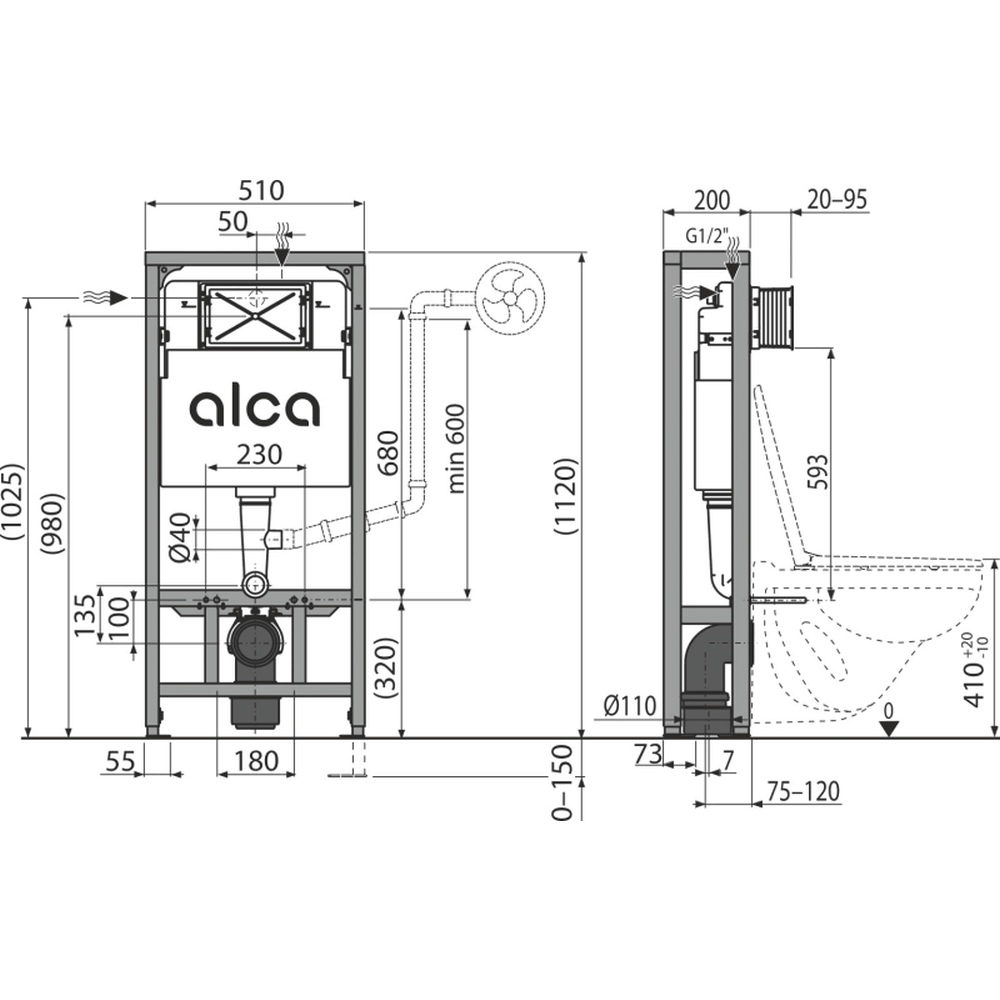 Rezervor wc incastrat Alcaplast, Solomodul [3]