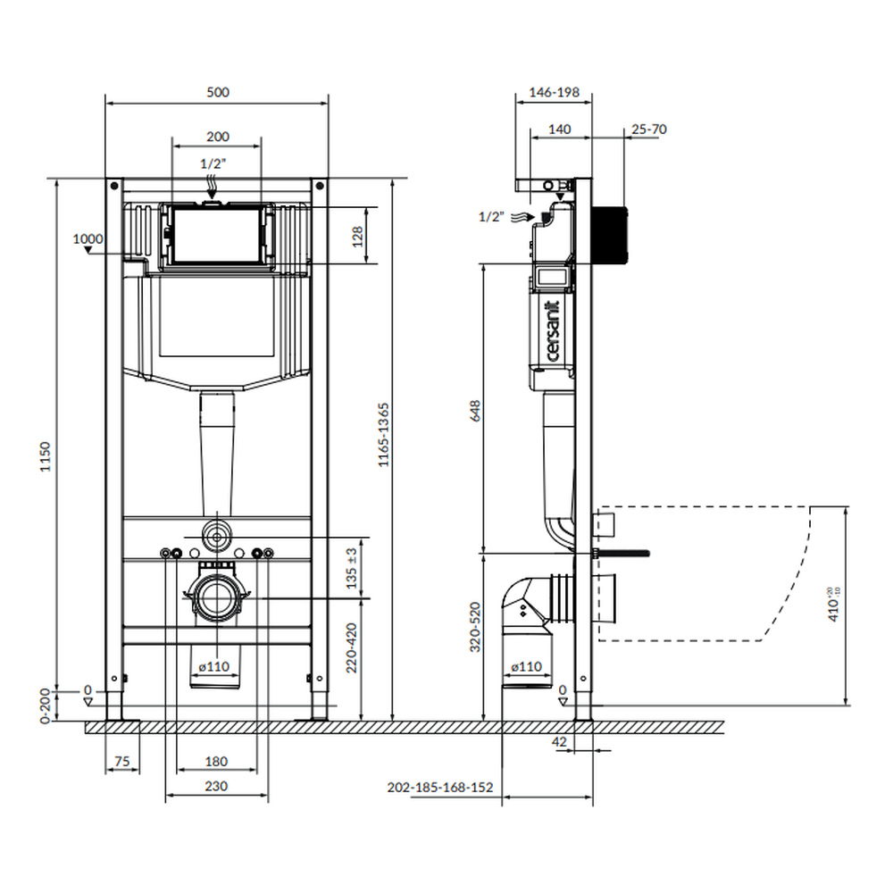 Rezervor wc incastrat Cersanit System 50, pneumatic [4]