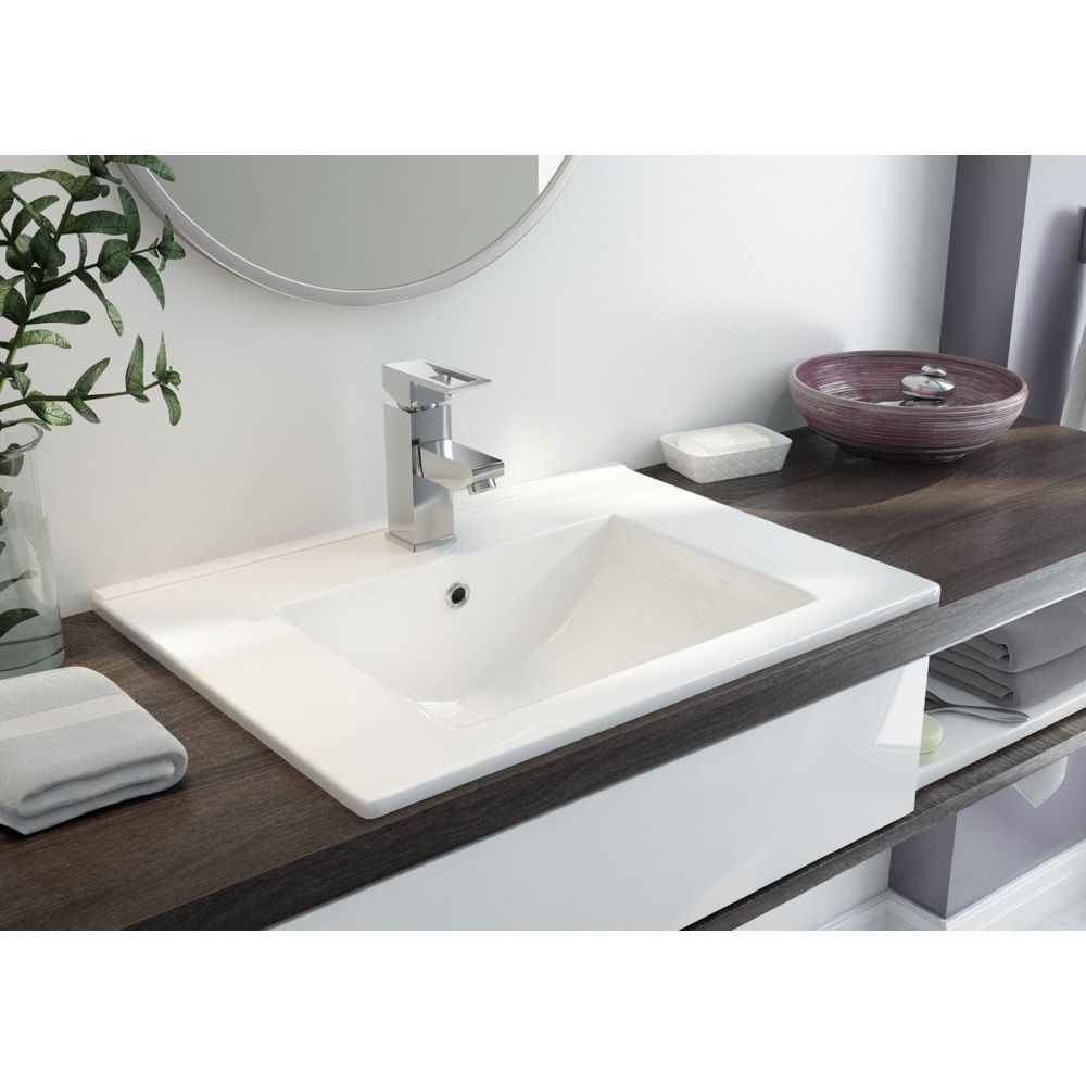 Lavoar baie incastrat alb lucios 60 cm Deante Floks [2]