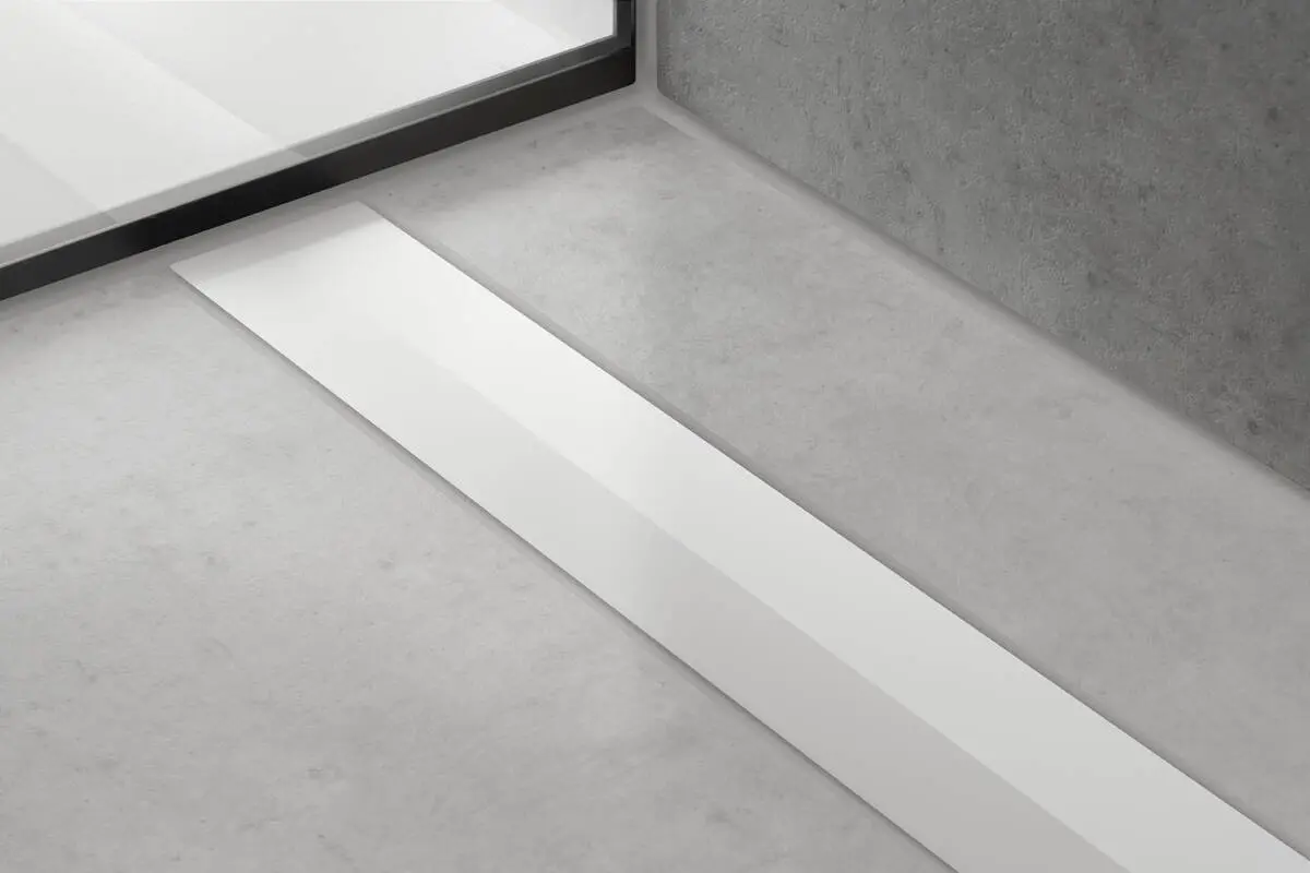 Rigola liniara de dus cu gratar din inox 800 mm, opțiune scurtare, alb mat, Hansgrohe RainDrain Flex [3]