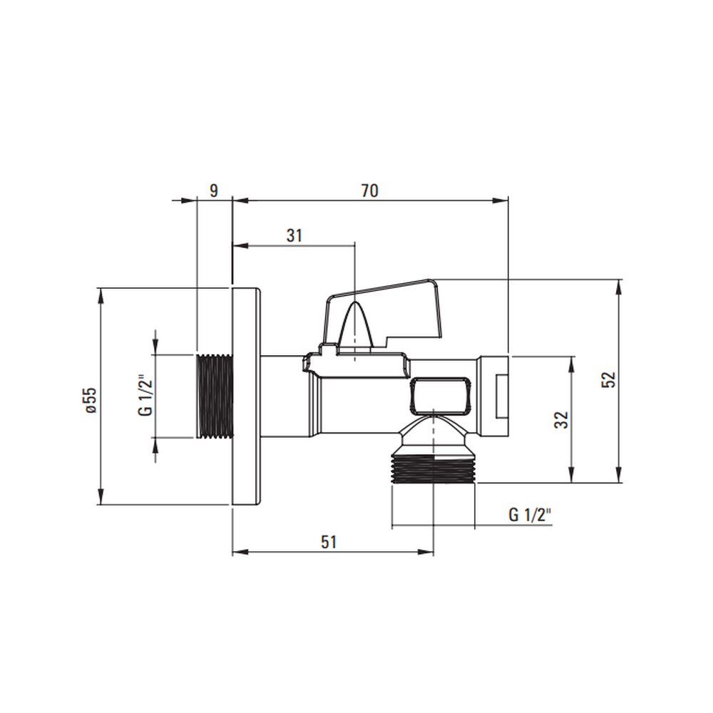 Robinet coltar Deante 1/2" - 1/2" [2]