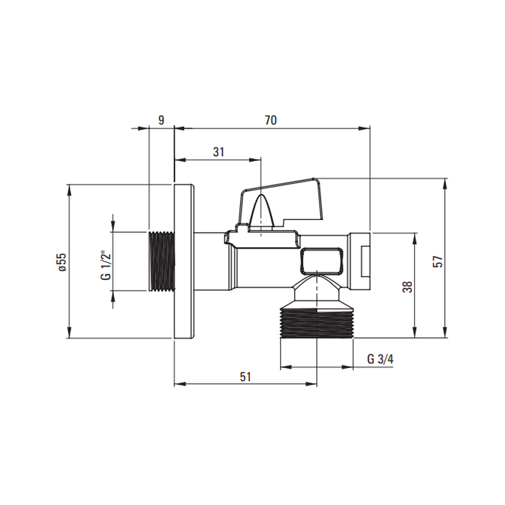 Robinet coltar Deante 1/2" - 3/4" [2]