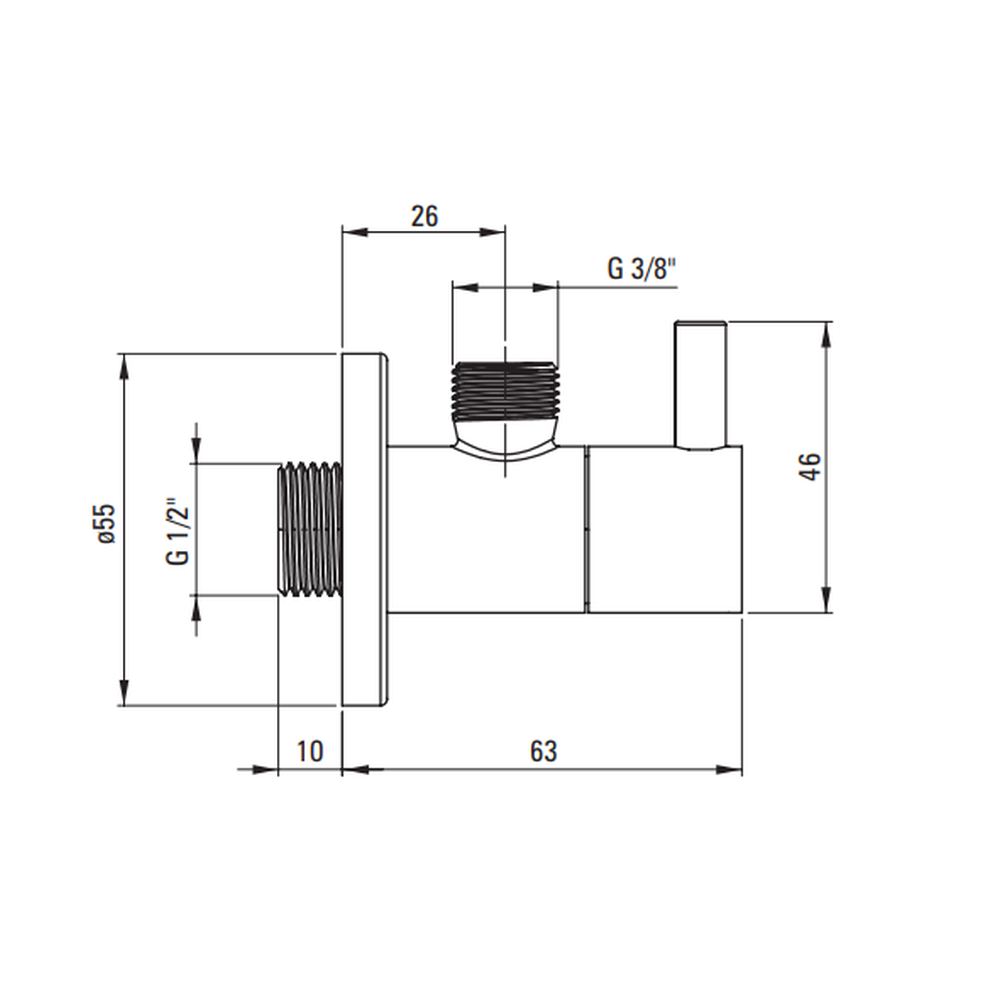 Robinet coltar rotund 1/2"×3/8" Deante [2]