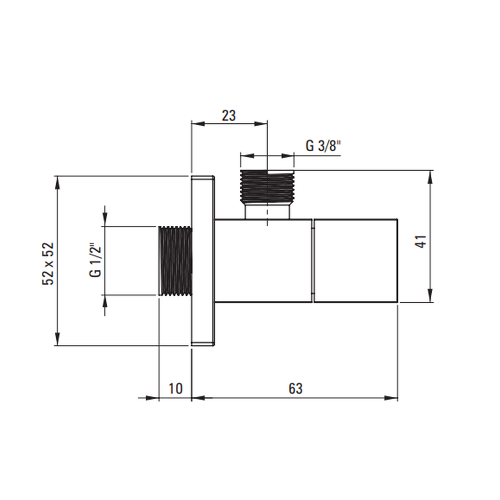 Robinet coltar patrat 1/2"×3/8" Deante [2]