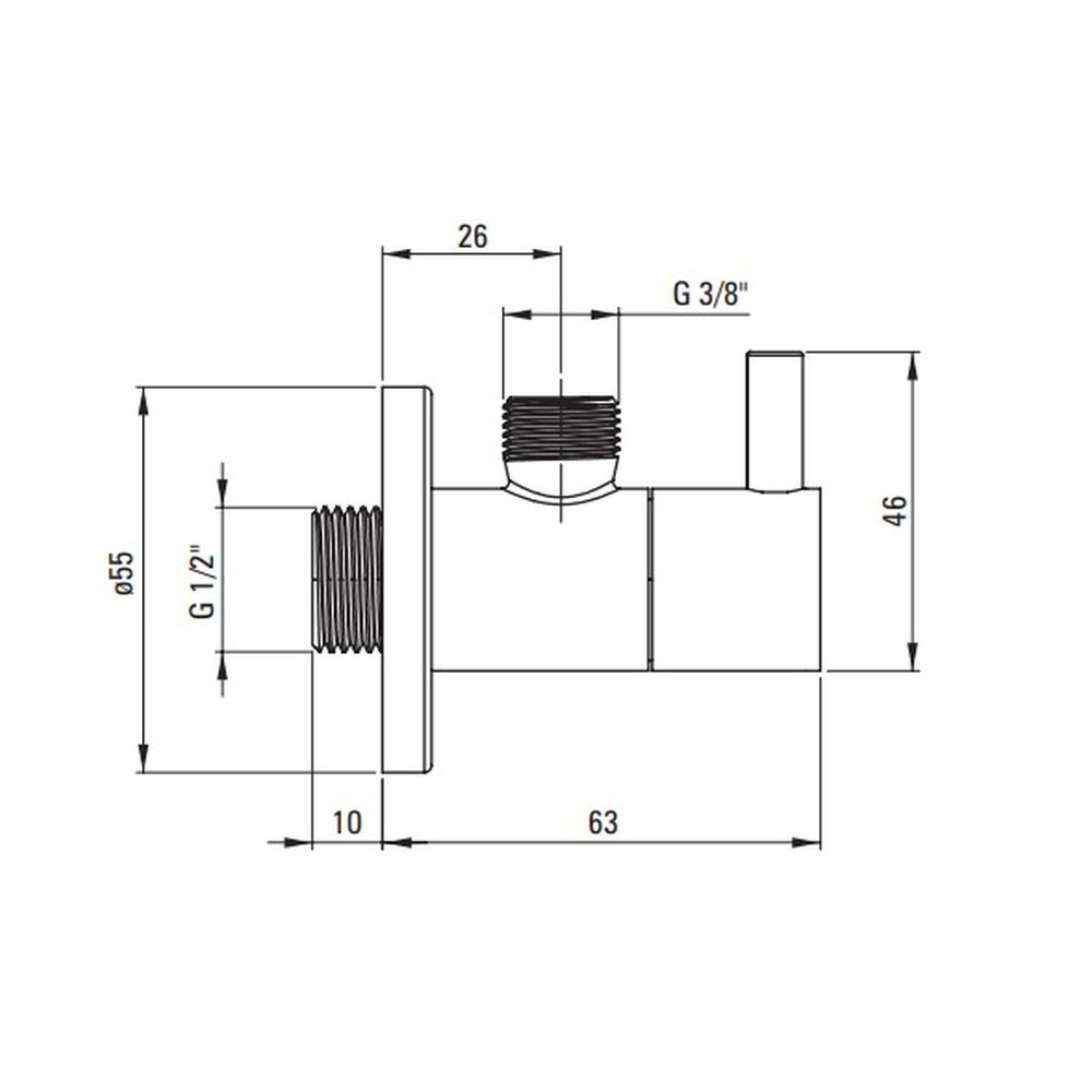 Robinet coltar rotund Deante 1/2" - 3/8" auriu lucios [2]