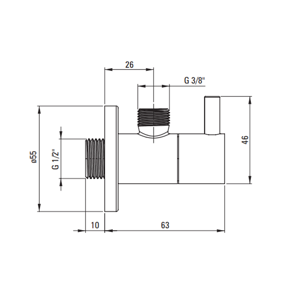 Robinet coltar rotund Deante 1/2" - 3/8" negru mat [2]