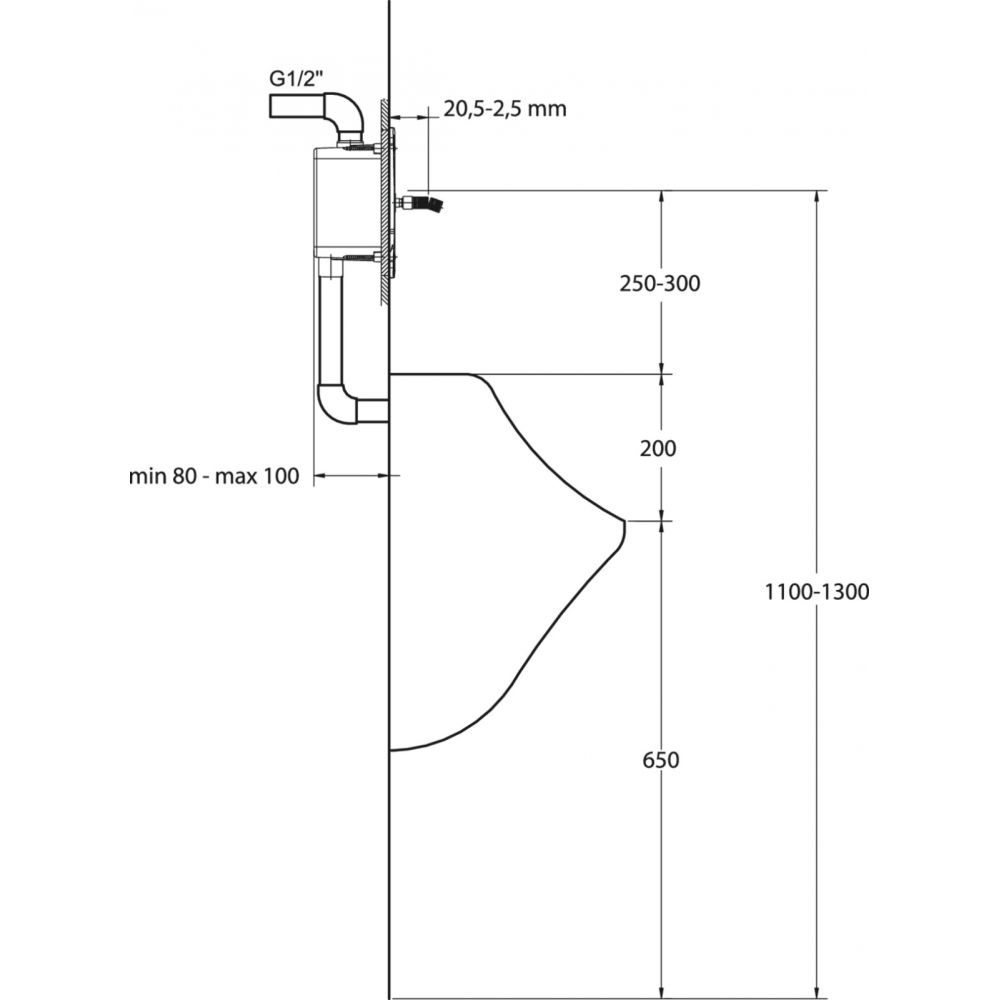 Robinet cu temporizare incastrat pentru pisoar Ideal Standard Multisuite [3]