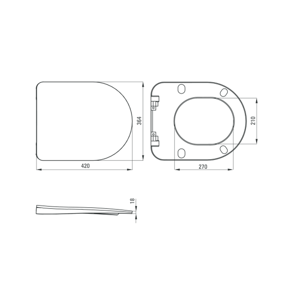 Vas Wc suspendat rimless alb cu capac soft close inclus Deante, Peonia [6]