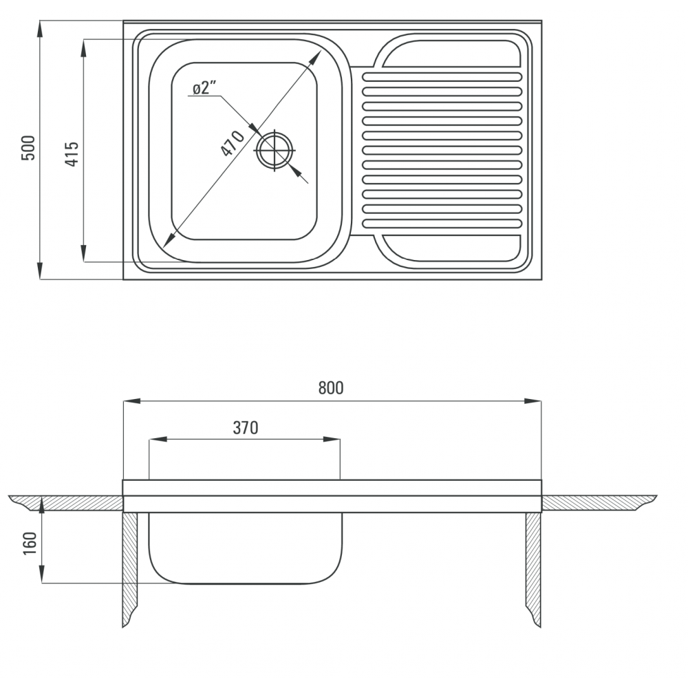 Chiuveta bucatarie inox cuva dreapta, crom leinen, Deante Tango [2]