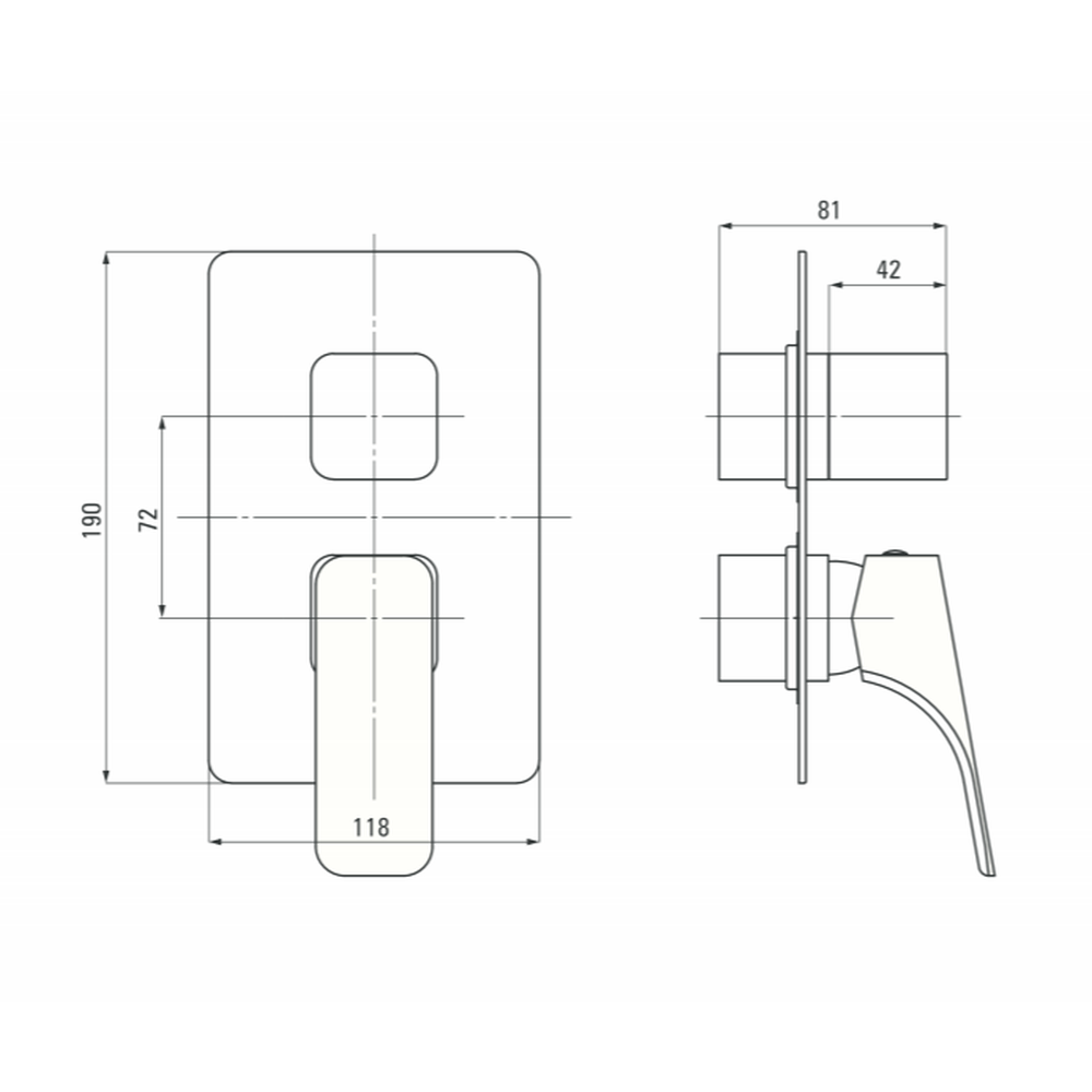 Set de dus culoare crom cu scurgere cada inclusa Deante, Hiacynt [3]