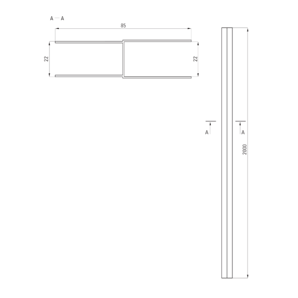 Profil extensie cabina dus culoare negru mat 200 cm Deante [2]