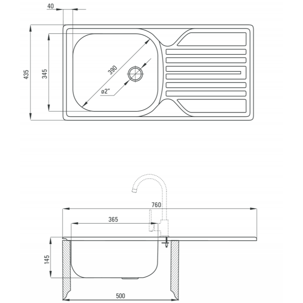 Chiuveta bucatarie inox cu picurator crom satin Deante Legato [2]