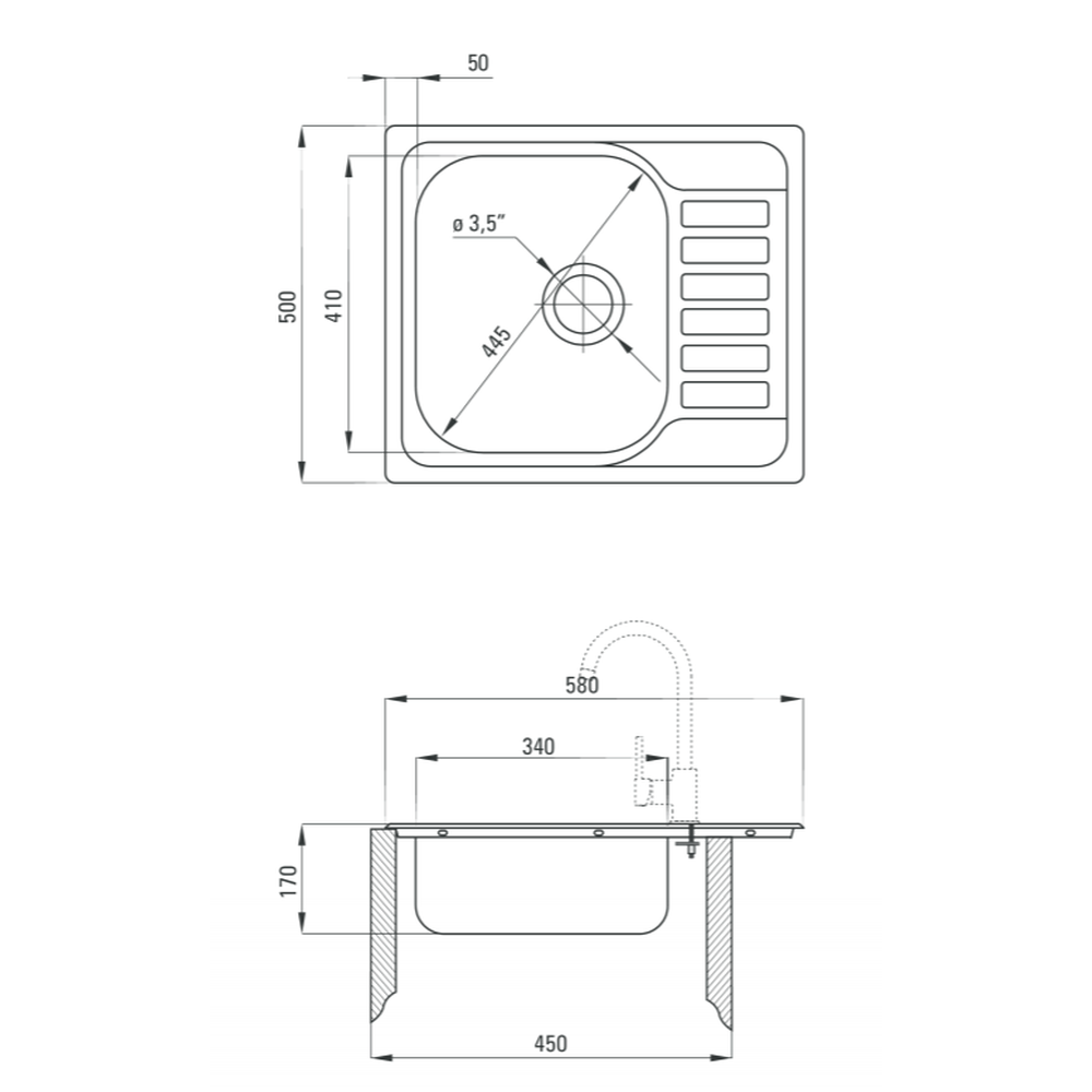 Chiuveta bucatarie inox cu picurator crom satin Deante Soul [2]