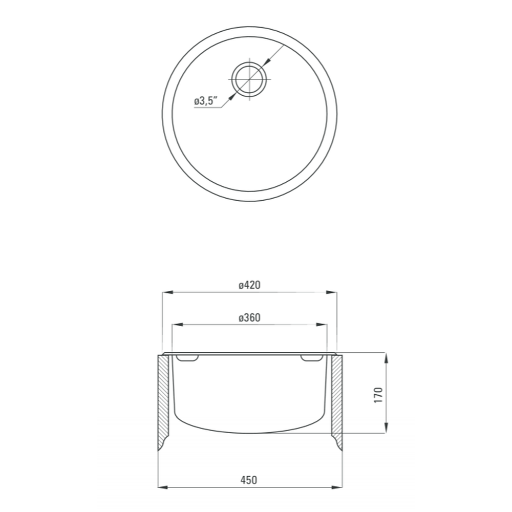 Chiuveta bucatarie inox rotunda crom leinen Deante Twist [2]