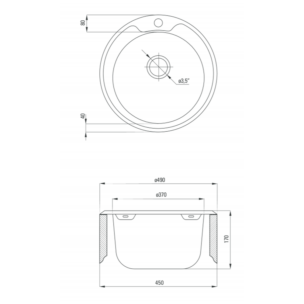 Chiuveta bucatarie rotunda inox si baterie crom Deante, Twist [2]