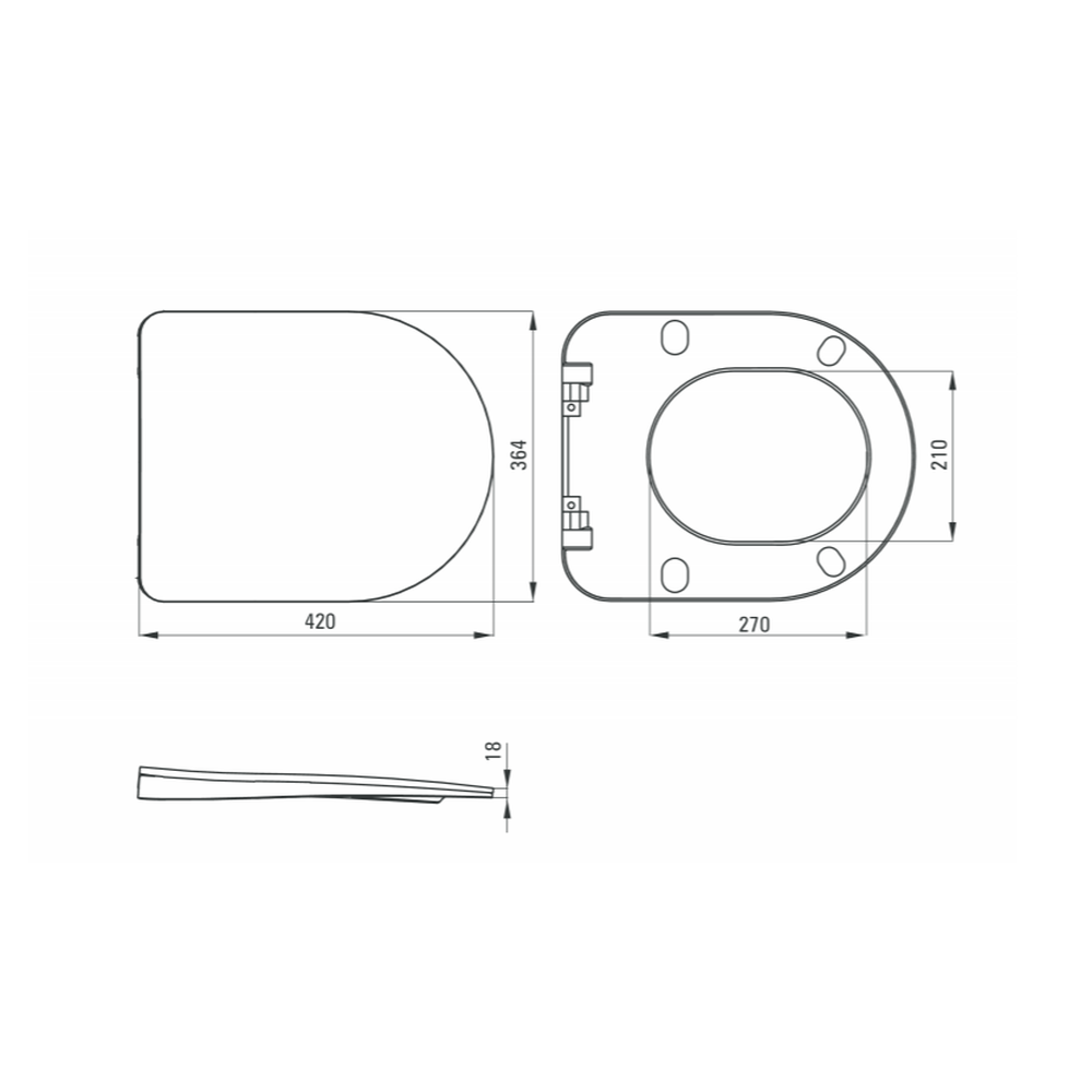 Capac wc soft close slim culoare alb, Deante, Poenia [2]
