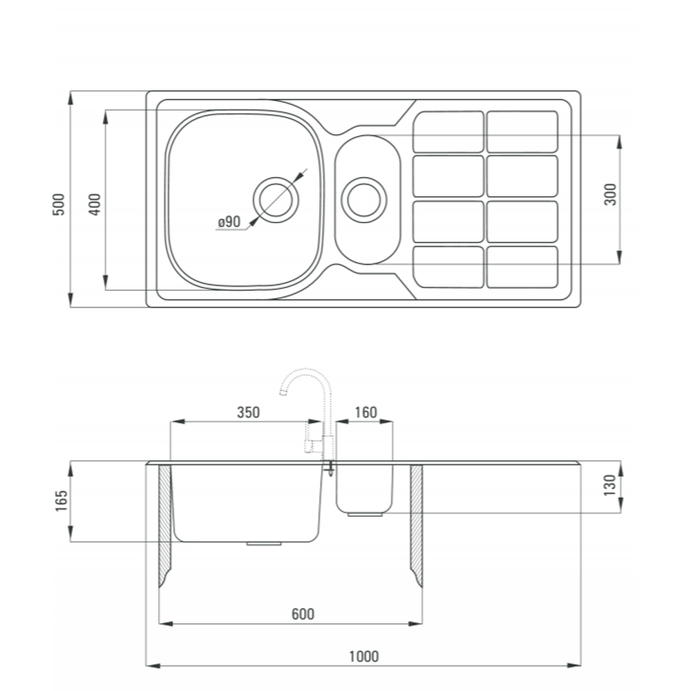 Chiuveta bucatarie doua cuve inox crom leinen Deante Soul [2]