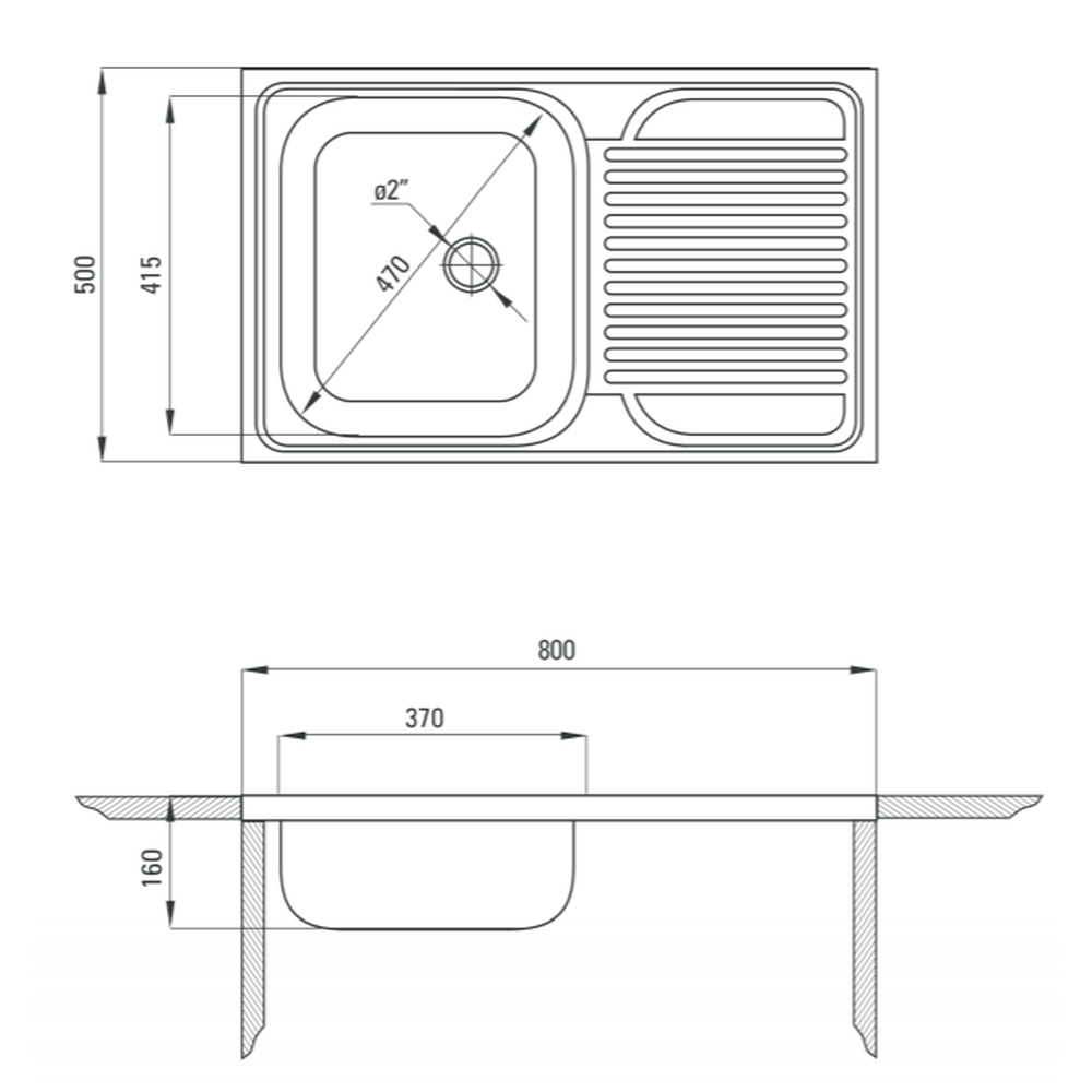 Chiuveta bucatarie inox cu picurator crom satin, Deante Tango [2]