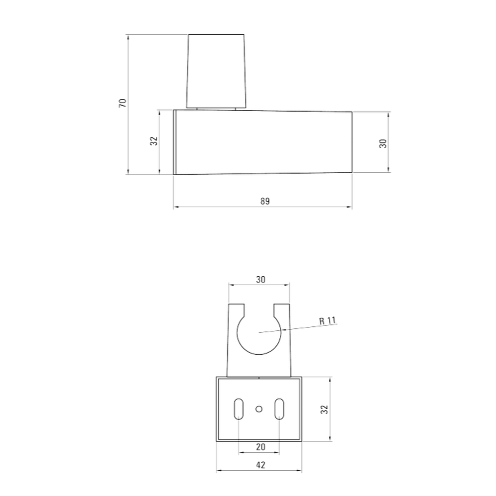 Suport para dus patrat de perete culoare crom Deante, Square [2]