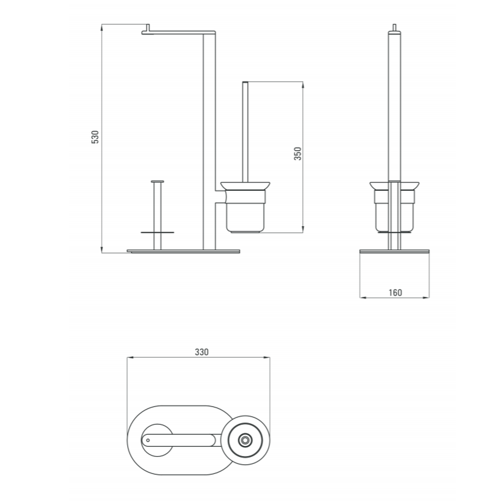 Suport perie wc multifunctional crom lucios, Deante Round [3]