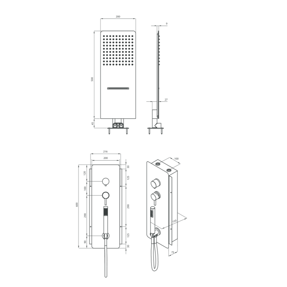 Set de dus incastrat culoare crom Deante, Slim Line [2]