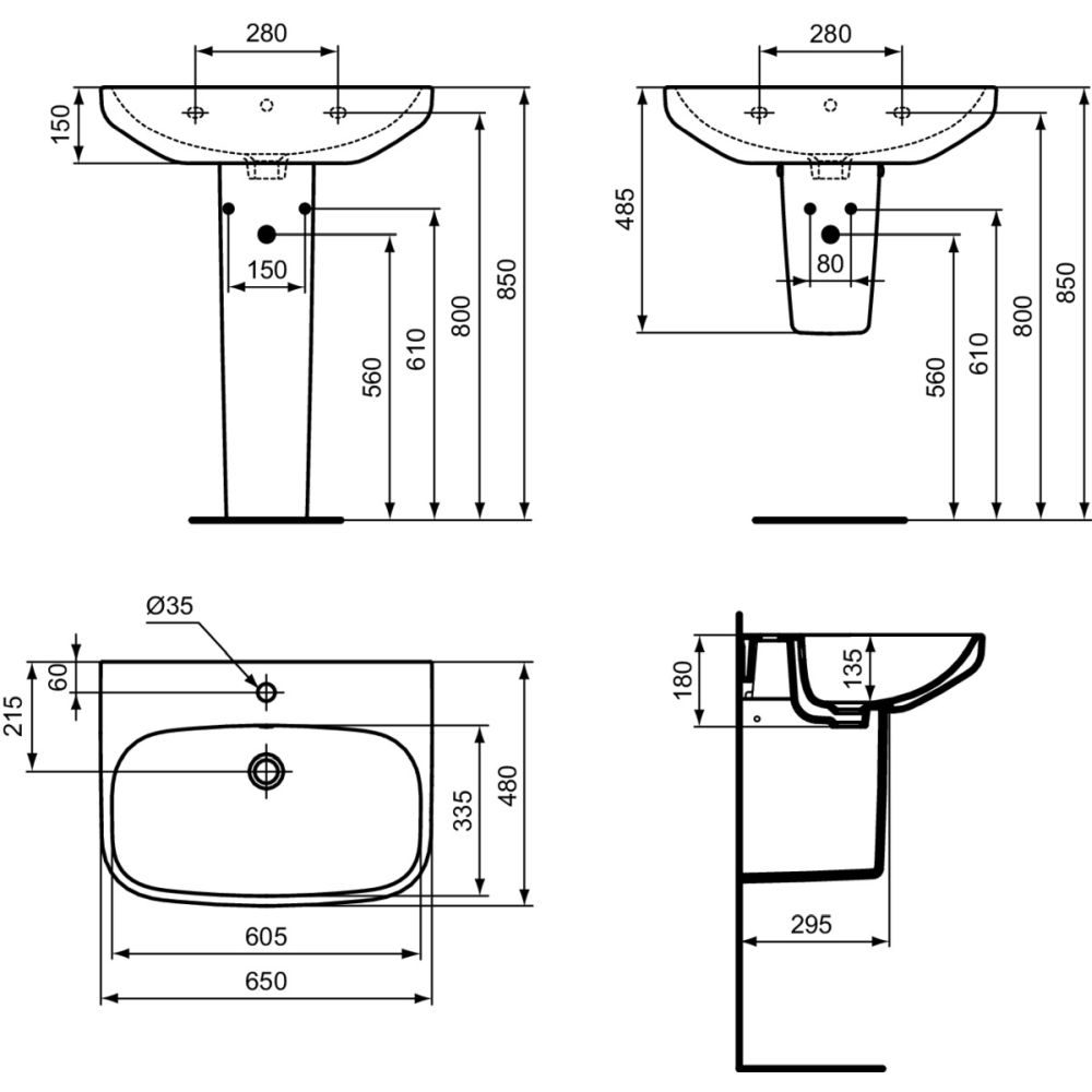 Semipiedestal pentru lavoar Ideal Standard i.Life [7]