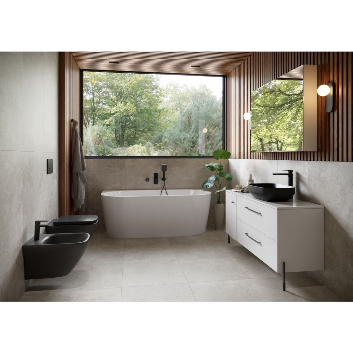 Set 2 picioare, crom lucios, riflate, cu adaptor, Cersanit Larga [4]