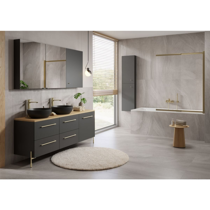 Set 2 picioare, negre, riflate, cu adaptor, Cersanit Larga [4]