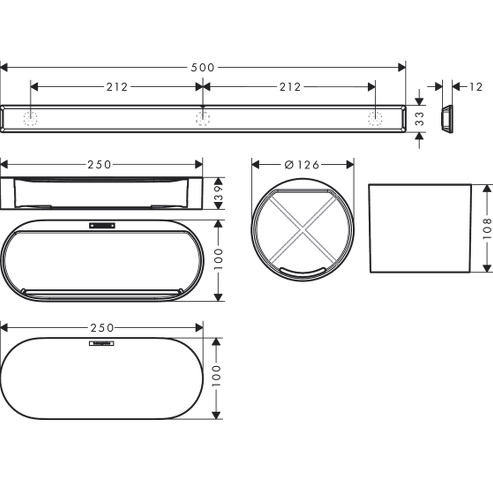 Set accesorii baie culoare alb mat Hansgrohe WallStoris 27968700 [2]