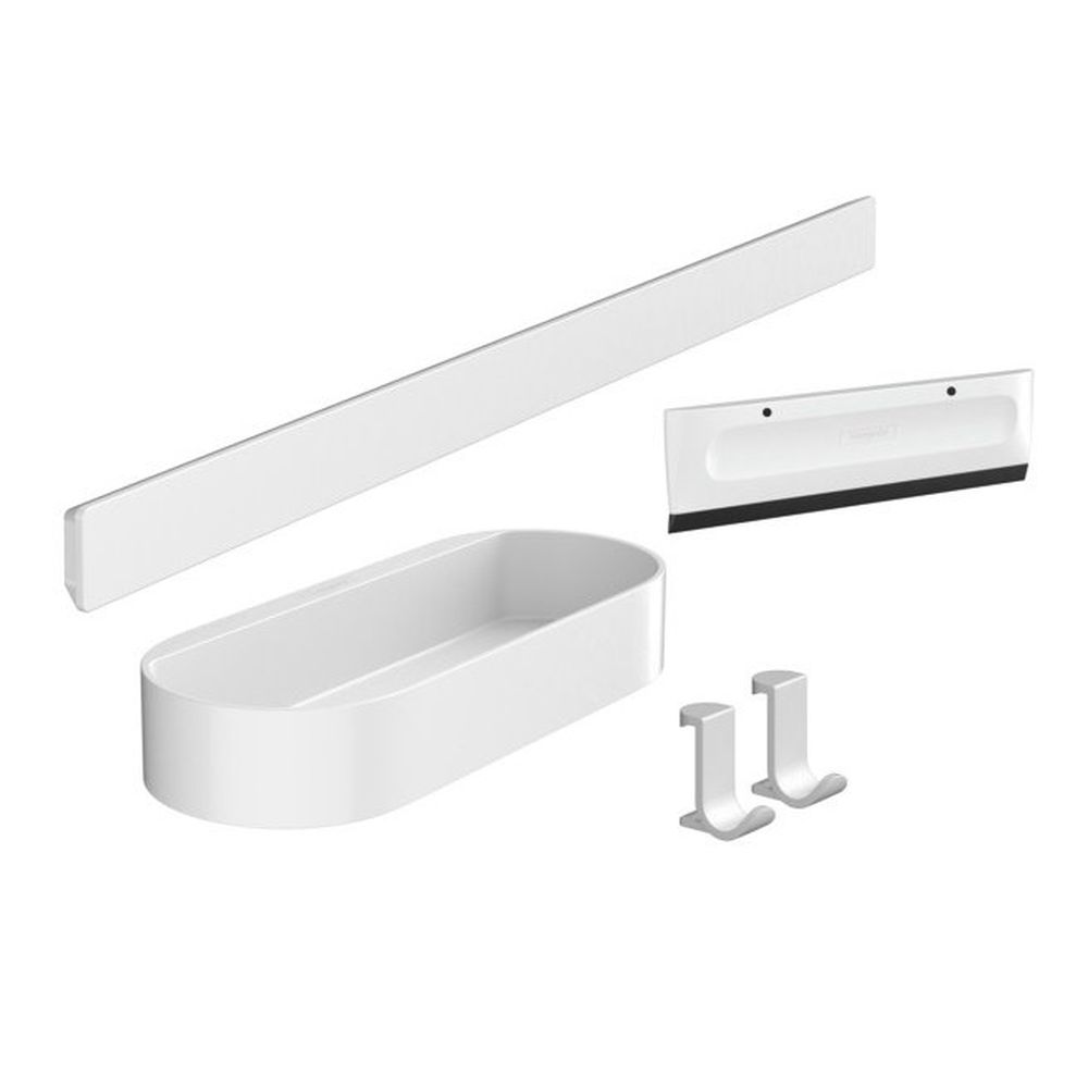 Set accesorii cabina de dus culoare alb mat Hansgrohe WallStoris 27967700