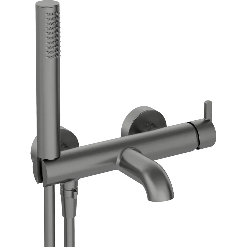 Set baterie cada si baterie lavoar cu accesorii baie Deante Silia, titan mat [2]
