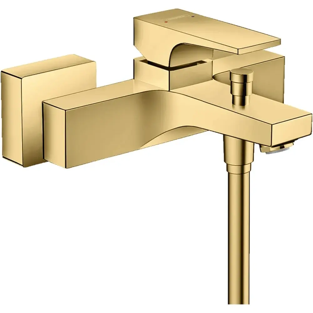 Set baterie cada si baterie lavoar Hansgrohe Metropol cu accesorii baie Hansgrohe AddStoris, auriu lucios [3]