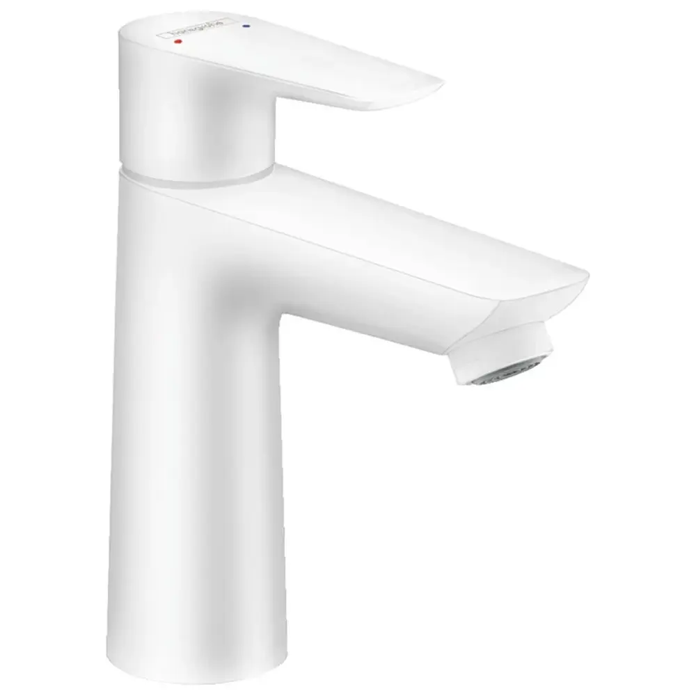 Set baterie cada si baterie lavoar Hansgrohe Talis cu accesorii baie Hansgrohe AddStoris, alb mat [3]