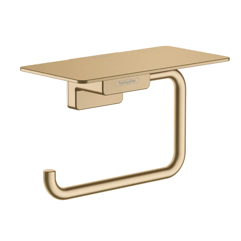 Set baterie cada si baterie lavoar Hansgrohe Talis cu accesorii baie Hansgrohe AddStoris, bronz periat [6]