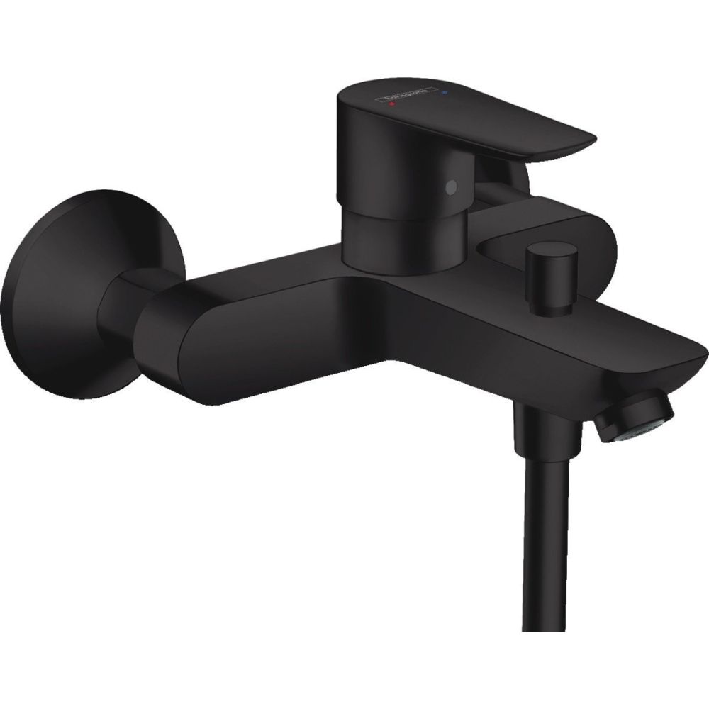 Set baterie lavoar, baterie cada si set de dus, negru mat, Hansgrohe Talis E [3]