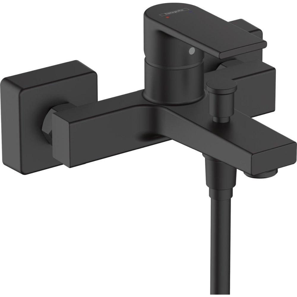 Set baterie lavoar, baterie cada si set de dus, negru mat, Hansgrohe Vernis Shape [3]