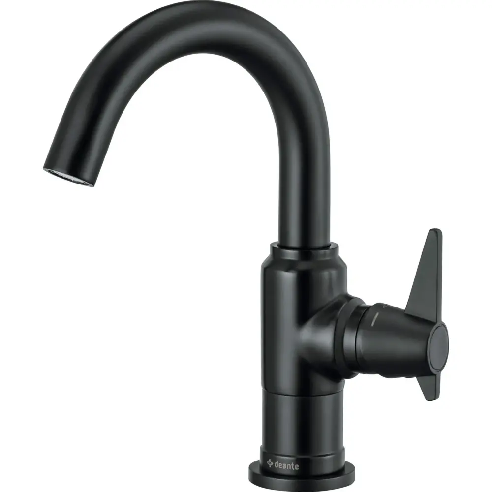 Set baterie lavoar Deante Temisto si accesorii baie Deante Round, negru mat [2]