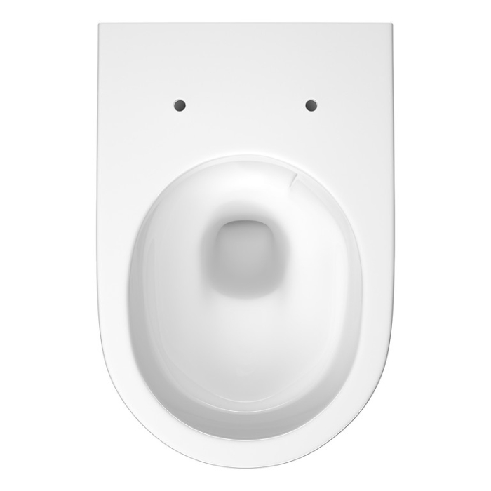 Set vas Wc suspendat oval si capac duroplast slim, alb, Cersanit Larga Pro [5]